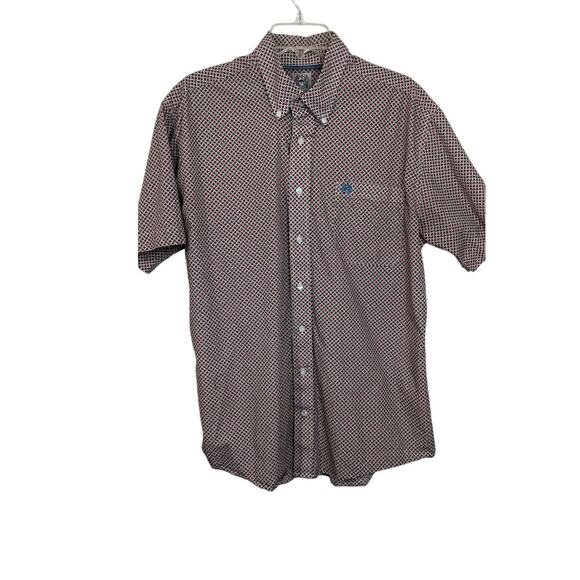 M680) Cinch Men's Short Sleeve Button Down Casual Shirt Medium - Picture 1 of 8